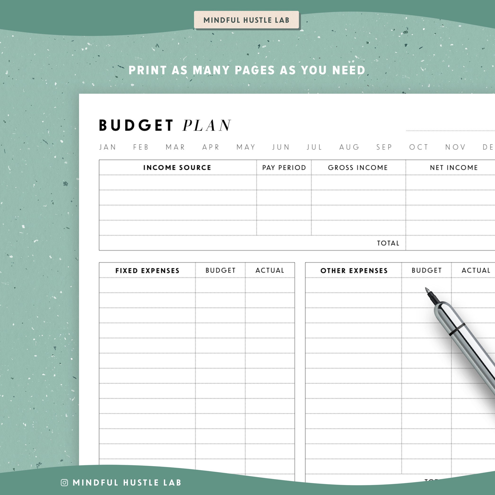 Budget Planner Printable EDITABLE Weekly Budget Paycheck - Etsy UK