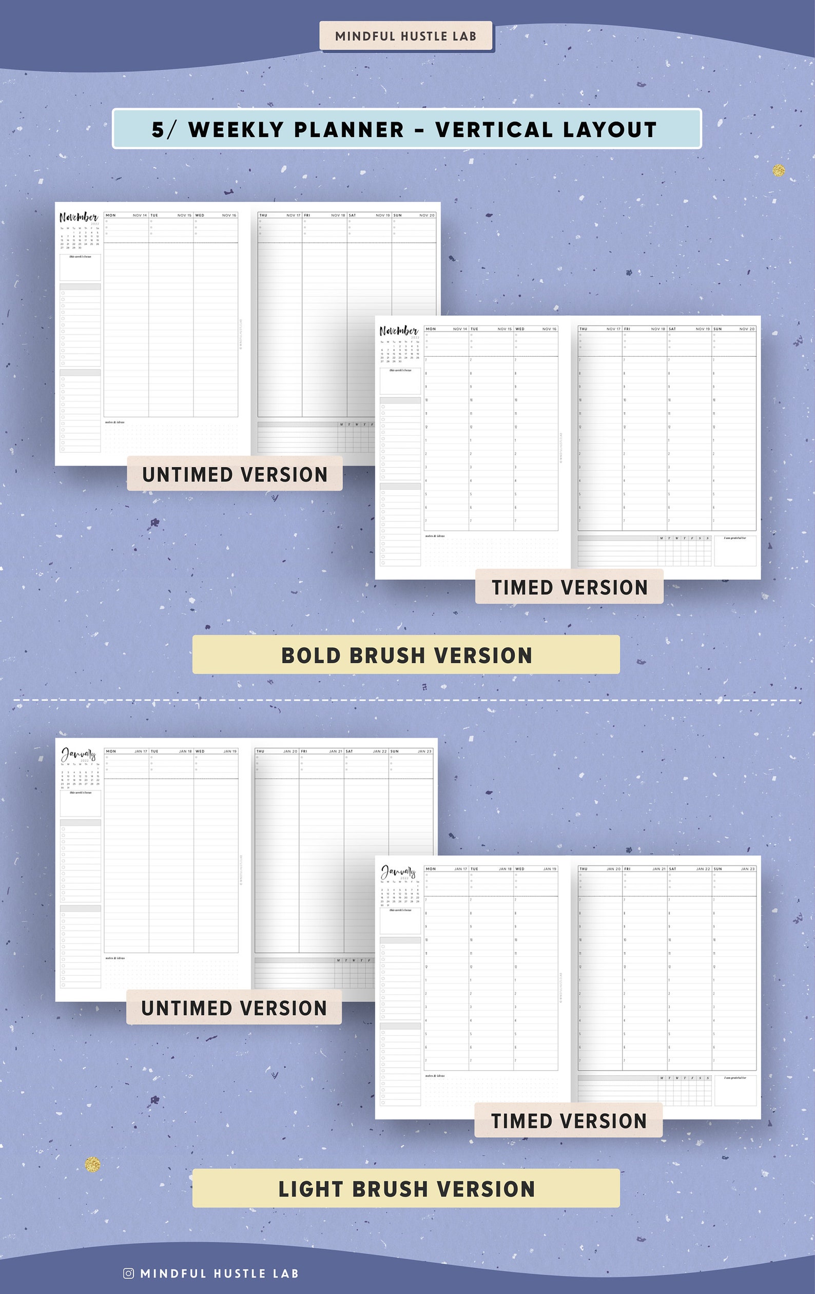 2022 Planner Printable Bundle Daily Planner 2022 Weekly and Etsy
