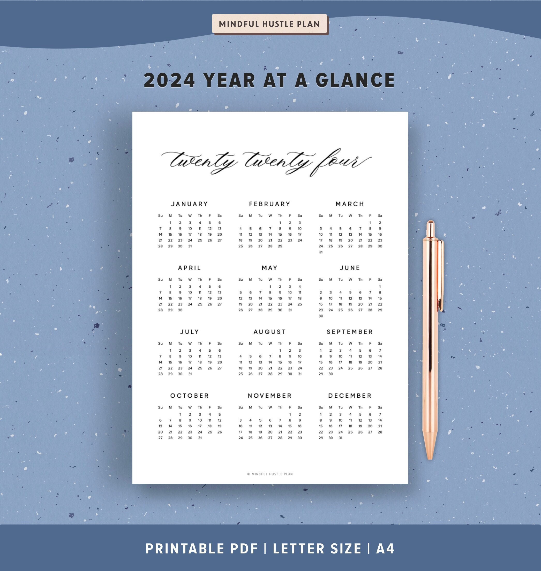 Mindful Lettering - WFLA Calendar