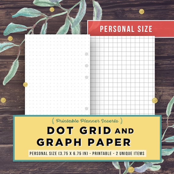 bullet journal template dot grid graph paper personal size etsy