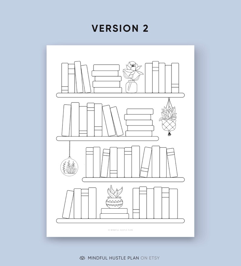 Book Tracker Printable, Bookshelf Reading Log, Reading Journal, Books ...