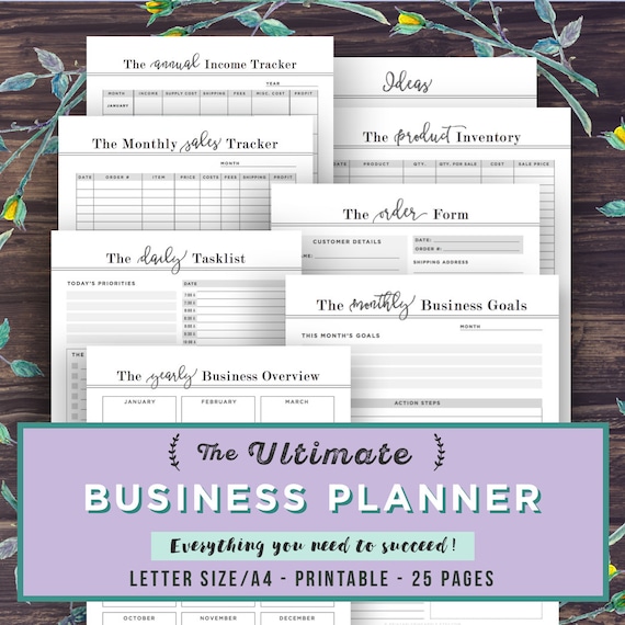 small business planner printable etsy business organizer etsy small business planner organizer