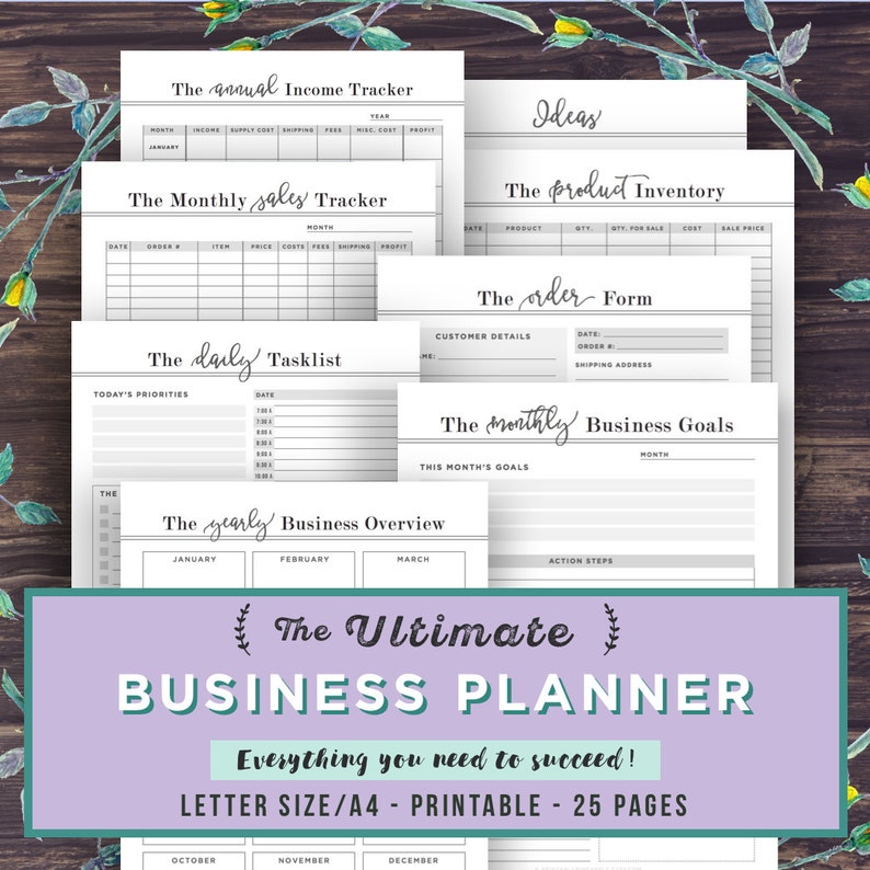 Small Business Planner Printable, Etsy Business Organizer, Home Business Management, Project Planner Productivity, Order Form, Direct Sales 