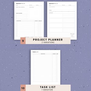 Productivity Planner Printable, Daily Weekly Monthly Planner BUNDLE, Work From Home Pages, Inserts template A5, Half Size, Letter, A4 image 9