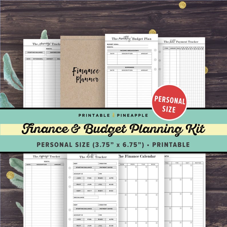 PERSONAL Inserts Financial Planner Printable Expense Etsy