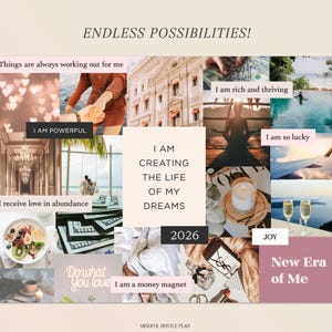 Vision Board Kit Printables 2026, Aesthetic Pictures, Images, Words, Visionboard for Women, Positive Affirmations, Manifestation image 6