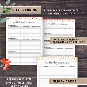 Christmas Planner Printable, 2021 Holiday Planner Kit, Gift Planner, Party Organizer, Thanksgiving, A5, Half Letter Size, Xmas, Digital image 3