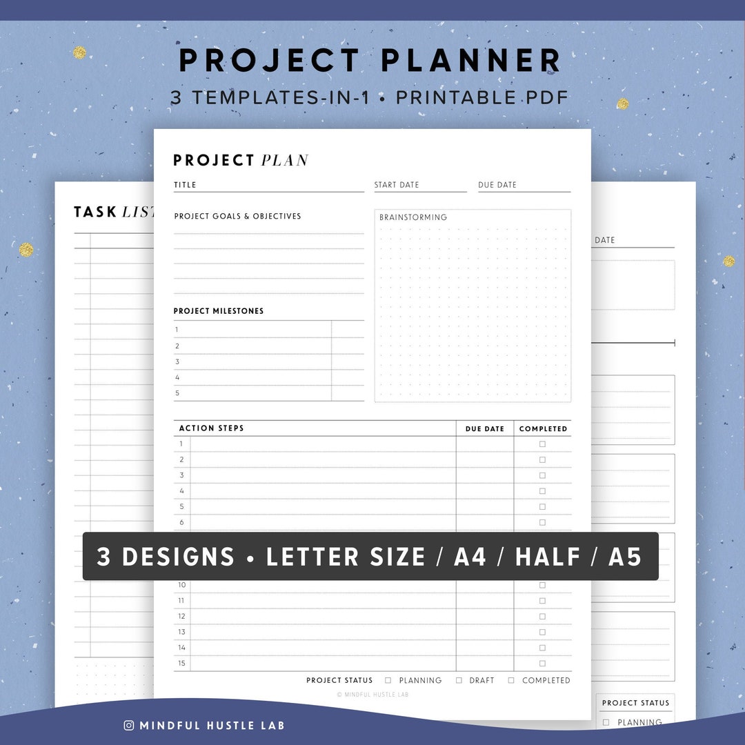 Project Planner Printable Productivity Planner Task Tracker - Etsy Portugal