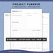 Project Planner Printable, Productivity Planner, Task Tracker, College Student, A5, A4, US Letter Size, Digital Template, Instant Download