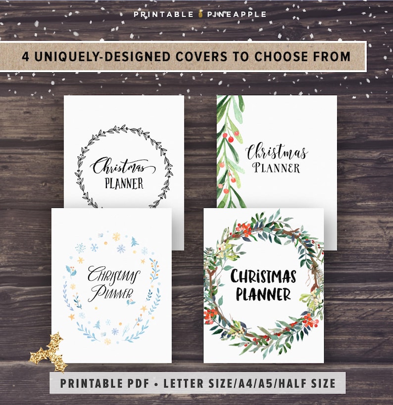 Christmas Planner Printable, 2021 Holiday Planner Kit, Gift Planner, Party Organizer, Thanksgiving, A5, Half Letter Size, Xmas, Digital image 5