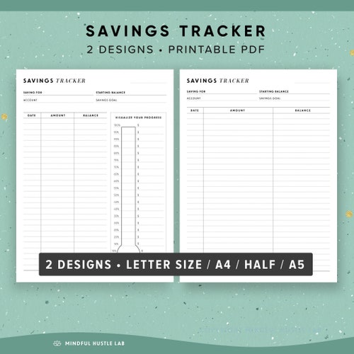 Savings Tracker Printable Personal Planner Inserts - Etsy