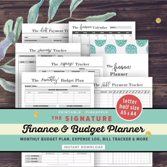 financial planner budget planner printable finance planner etsy