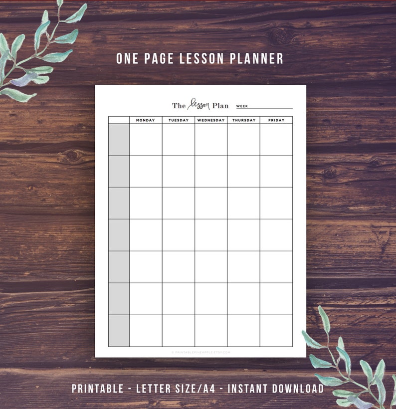Lesson Planner, Teacher Planner Printable, School Planner, Homeschool lesson plan, High School, Middle, Agenda, Letter Size, A4, Binder image 3
