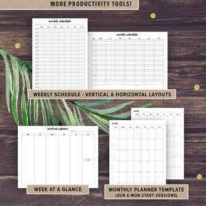 Student Planner Printable, Academic Planner Printable, College Student Planner, Productivity Project Agenda, High school, A5, Half Size image 4