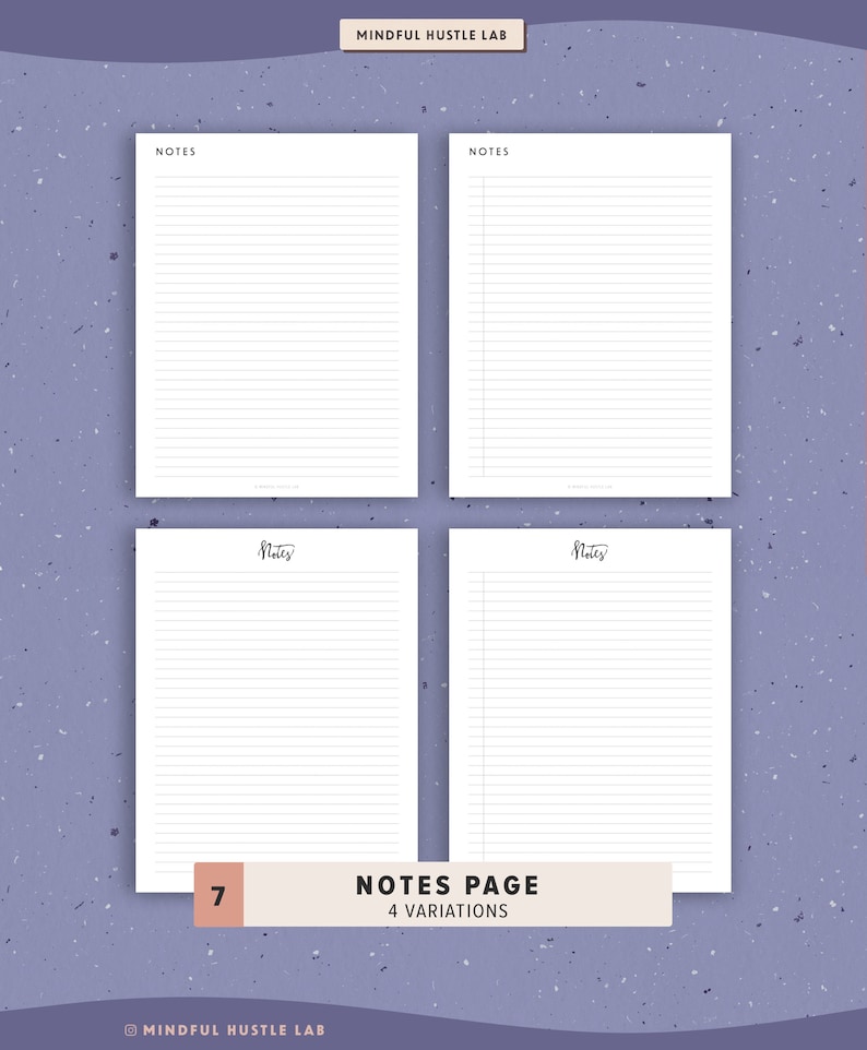 Productivity Planner Printable, Daily Weekly Monthly Planner BUNDLE, Work From Home Pages, Inserts template A5, Half Size, Letter, A4 image 7