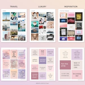 Vision Board Kit Printables 2026, Aesthetic Pictures, Images, Words, Visionboard for Women, Positive Affirmations, Manifestation image 3