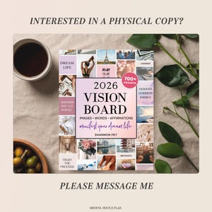 Vision Board Kit Printables 2026, Aesthetic Pictures, Images, Words, Visionboard for Women, Positive Affirmations, Manifestation image 8