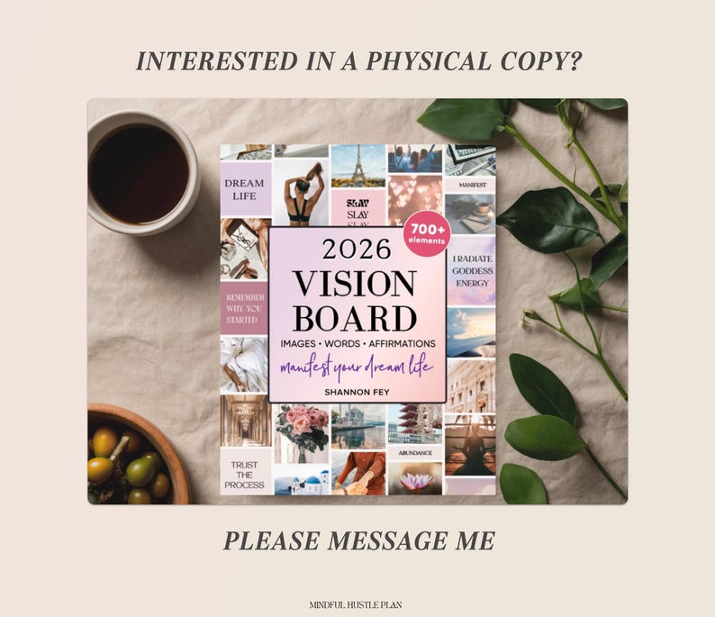 Vision Board Kit Printables 2026, Aesthetic Pictures, Images, Words, Visionboard for Women, Positive Affirmations, Manifestation image 8