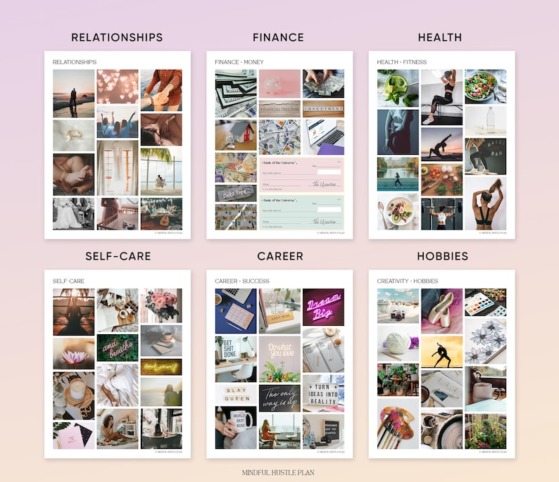 Vision Board Kit Printables 2026, Aesthetic Pictures, Images, Words, Visionboard for Women, Positive Affirmations, Manifestation image 2