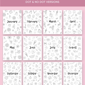 2026 Bullet Journal Seiten druckbares Paket, vorgefertigte Journalvorlagen, Jährliche Tracker, Lesen, Stimmungstracker, Bujo Layouts, A5, Letter PDF Bild 5