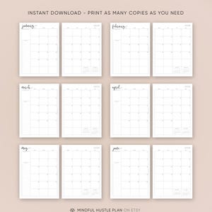 2026 Dated Monthly Planner on Two Pages, Monthly Organizer, Monthly Agenda, Month At a Glance, A5 Inserts, Half Size, Letter 8.5x11 in, A4 image 4
