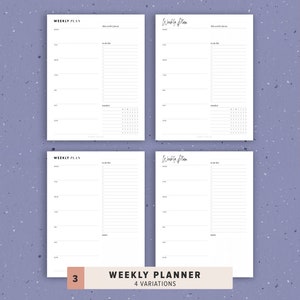 Productivity Planner Printable, Daily Weekly Monthly Planner BUNDLE, Work From Home Pages, Inserts template A5, Half Size, Letter, A4 image 4