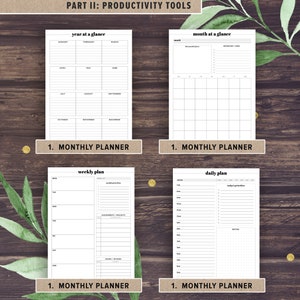 Student Planner Printable, Academic Planner Printable, College Student Planner, Productivity Project Agenda, High school, A5, Half Size image 5