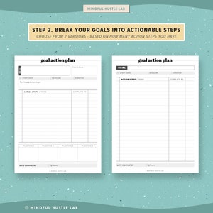 Goal Planner Printable 2021, Goal Digger, Goal Tracker, Goal Board, Goal Setting, Productivity Goals, Filofax A5, Half Size, PDF image 4