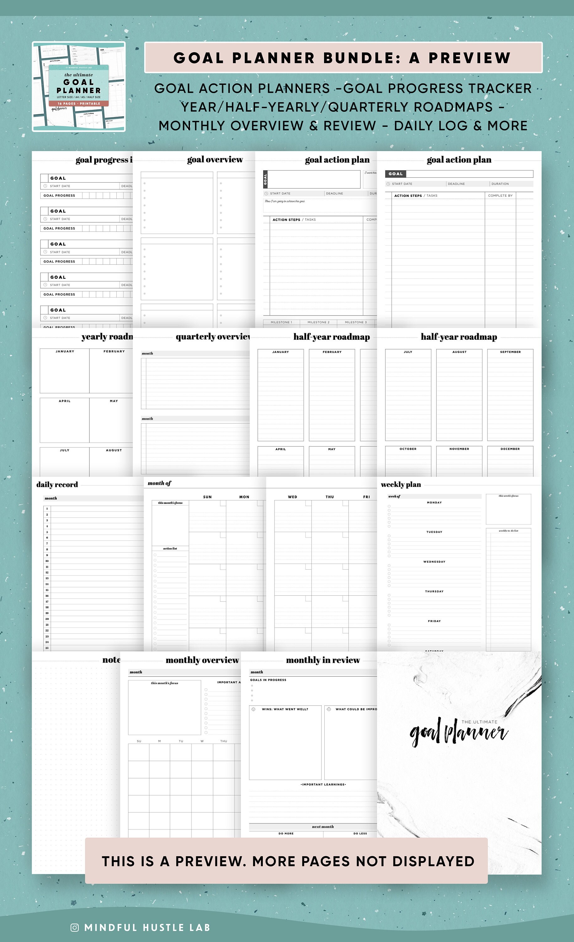 Printable Planner Bundle 5-in-1 Daily Productivity Finance | Etsy India