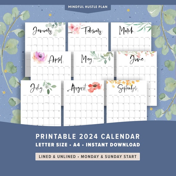 Calendrier mural A4 Collection 2024 - Positive Attitude