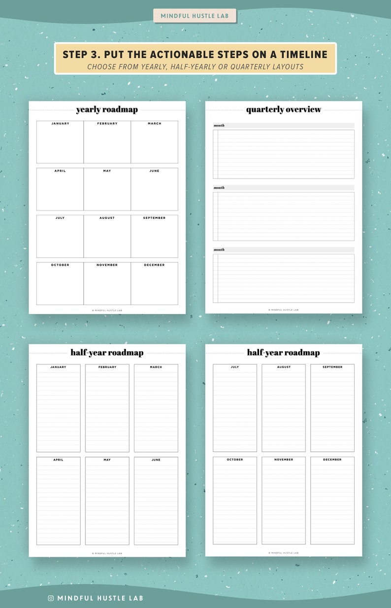 Goal Planner Printable 2021, Goal Digger, Goal Tracker, Goal Board, Goal Setting, Productivity Goals, Filofax A5, Half Size, PDF image 5