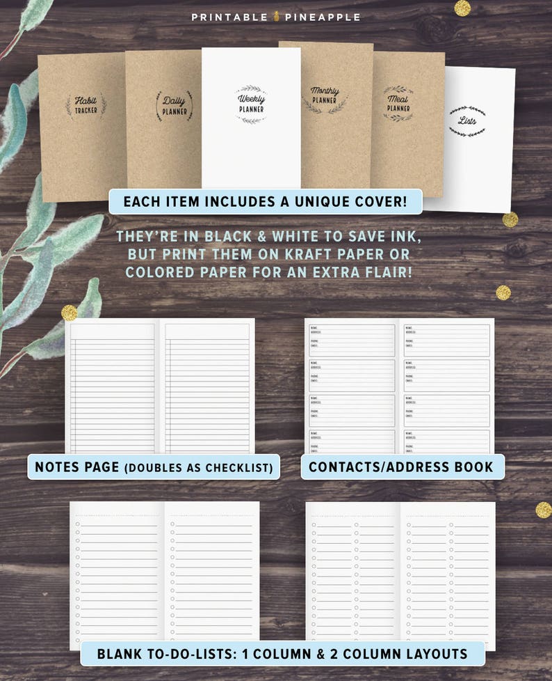 Travelers Notebook Insert Printable B6 Planner Essentials Etsy