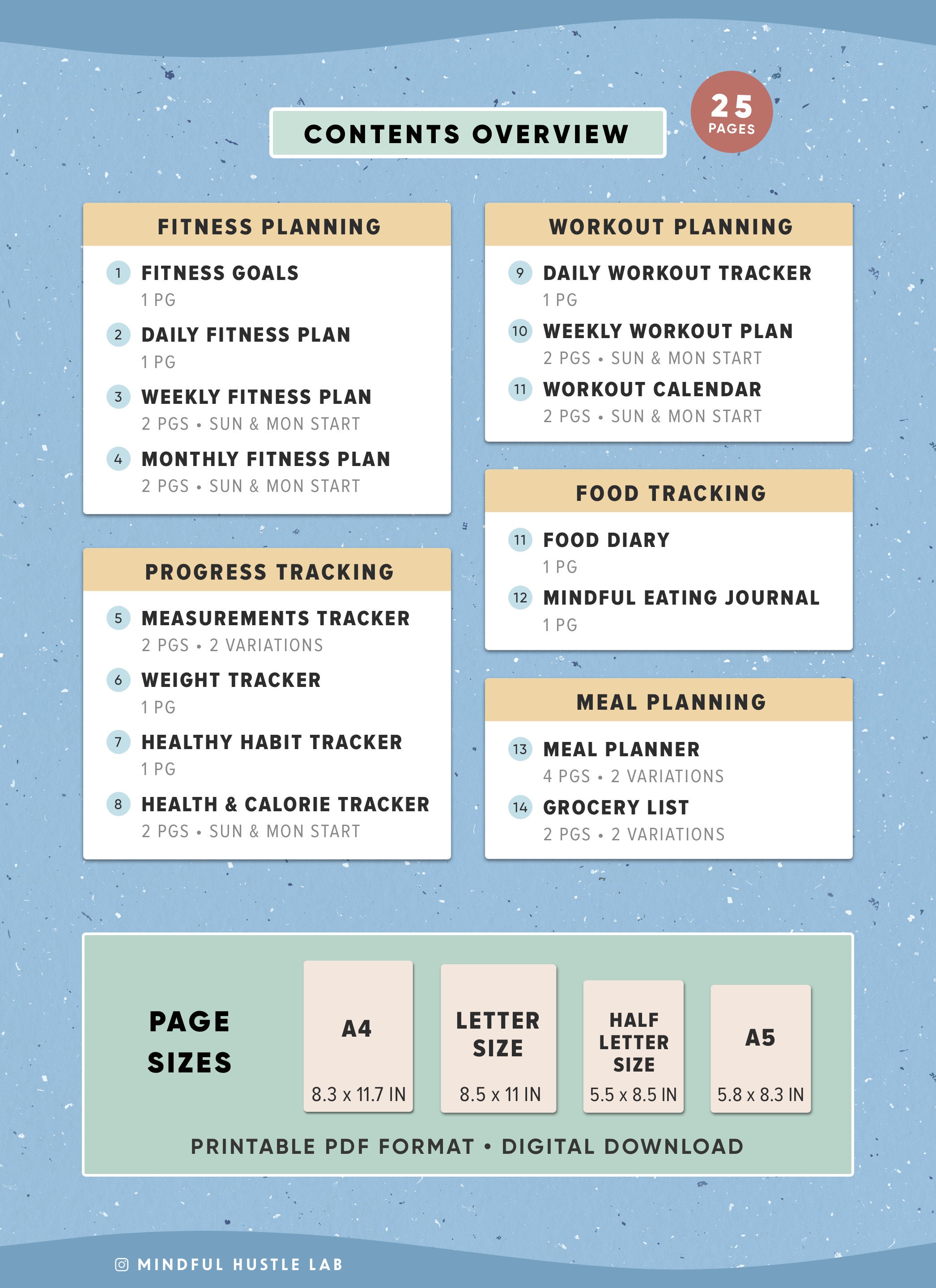 Fitness Planner Printable Bundle Weight Loss Tracker - Etsy