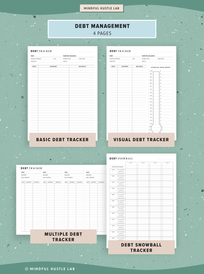 Budget Planner Printable, Financial Planner Template Bundle, Finance Printable, Money Saving, Expense Tracker, Debt, A5, Letter, Half Size image 8