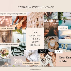 Vision Board Kit 2026 Printable, Aesthetic Vision Board Template ...