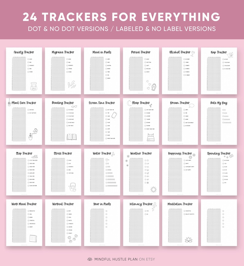2026 Bullet Journal Seiten druckbares Paket, vorgefertigte Journalvorlagen, Jährliche Tracker, Lesen, Stimmungstracker, Bujo Layouts, A5, Letter PDF Bild 2