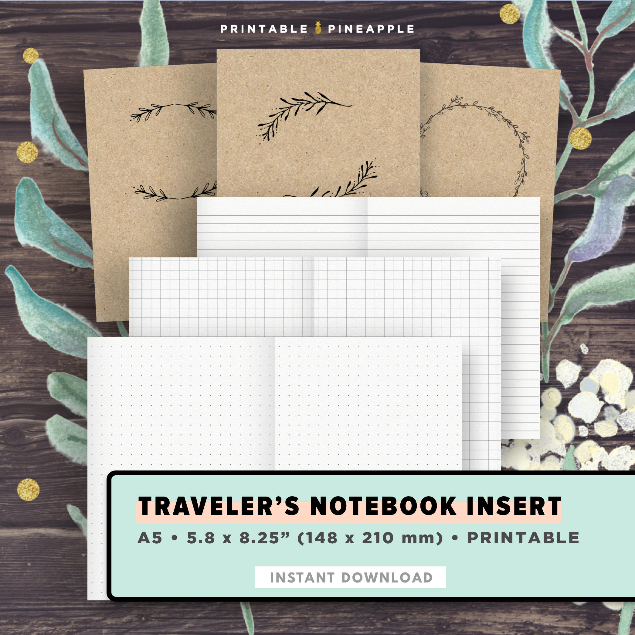 A5 Traveler's Notebook Inserts Printable Bullet Journal | Etsy