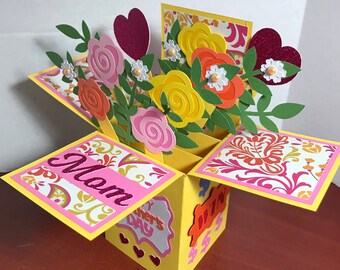 Custom Mother's Day Pop Up Cards, Personalized with name and other details, All colors