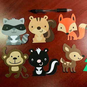 Woodland Animal Die Cuts for Decoration, Handmade layered cut outs for Birthday parties and baby showers