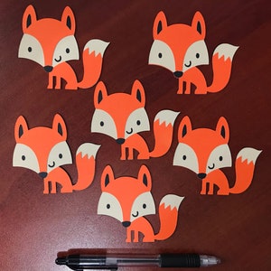 Fox Die Cuts for Decoration, Handmade layered cut outs for Birthday Celebration image 1