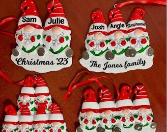 Super cute Gnome Family Christmas Tree Ornaments, Personalized decoration