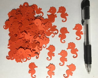 Seahorse Confetti for Girls Birthday, Cut outs for Under the sea Beach themed Celebration, Die Cuts for paper projects