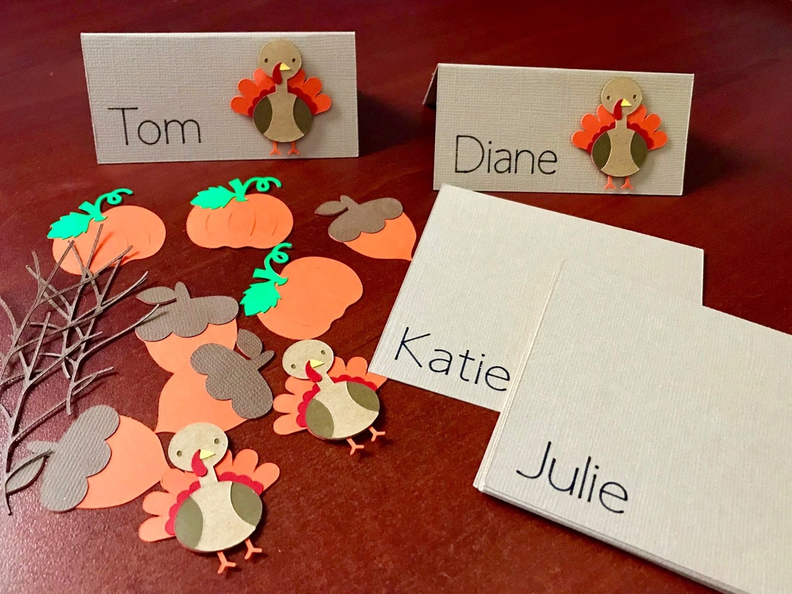 Fun Personalized Name Place Cards for Thanksgiving Dinner Etsy