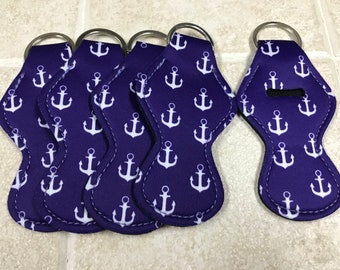 Anchor Print Lip Balm Keychain, Personalized key chain