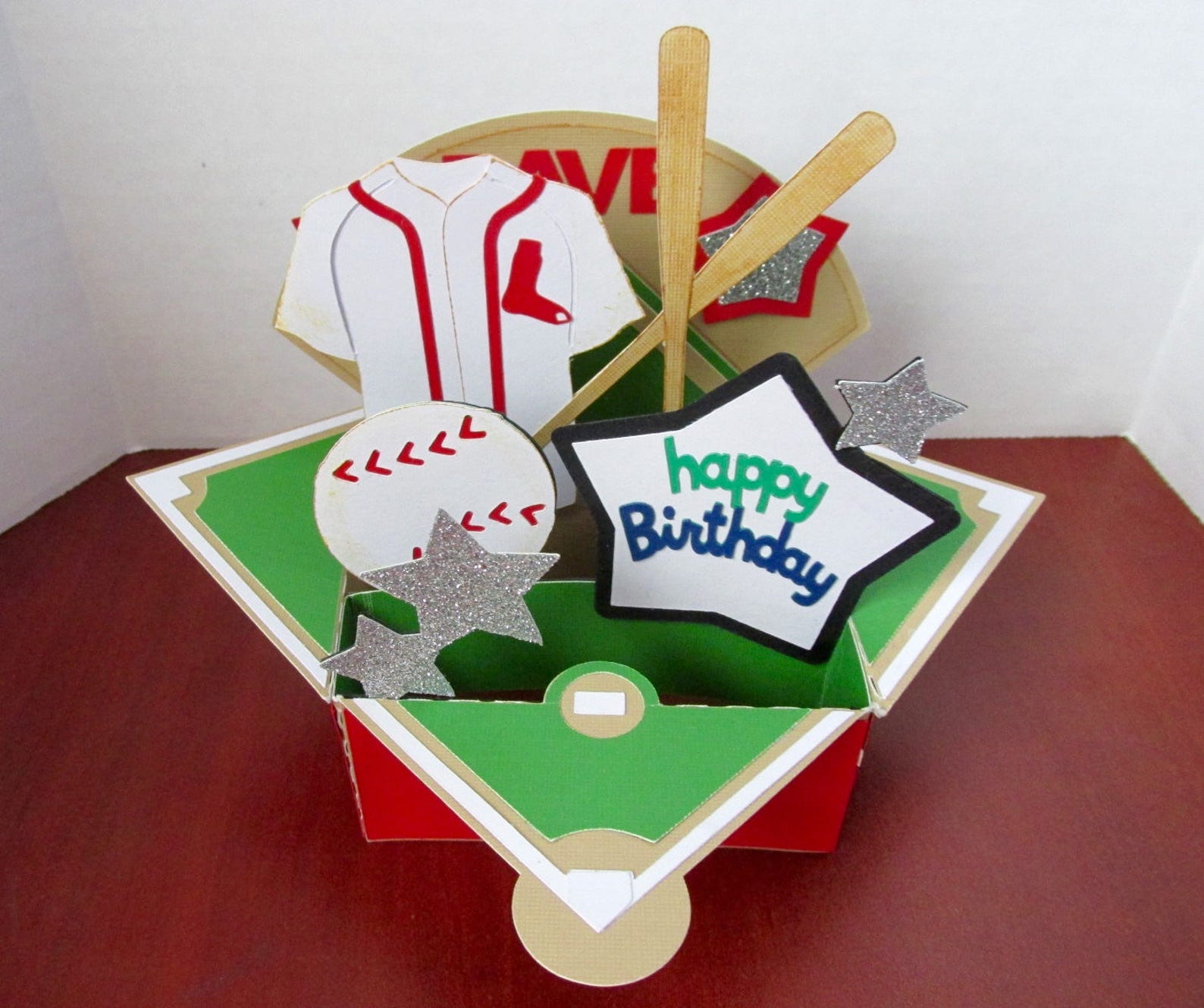 Baseball Pop up Card for Birthday Fun for Father's Day Etsy