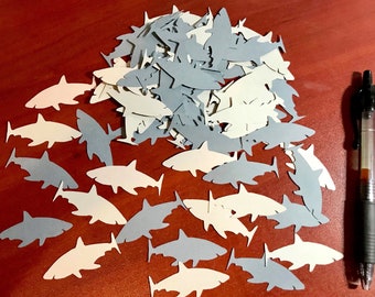 Shark Confetti Paper Scrapbook die cuts for crafts, Toddler Party supply, Baby shark boys party