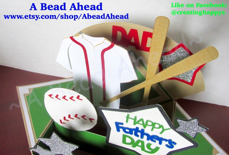 CUTE POPUP Baseball Pop Up Card Premium Italian Paper Handcrafted Gift For Family And Friends