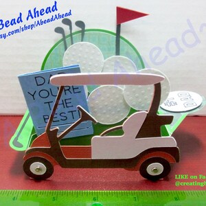 Custom Pop Up Golf Father's Day Card, 3D look, Super Cute!
