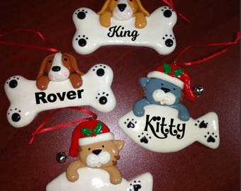 Personalized Dog and Cat Christmas Ornaments, customized