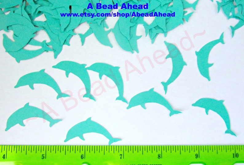 Dolphin Die Cut Confetti, Scrapbook, Paper Crafts, Party Decoration, Embellishments, Nautical, Tropical, Paper crafts, Card making, Porpoise image 1